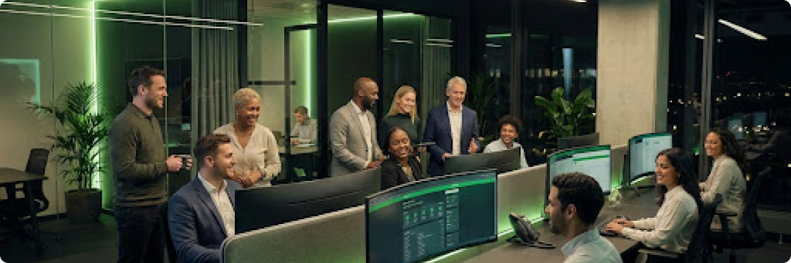 Our support team inside the office